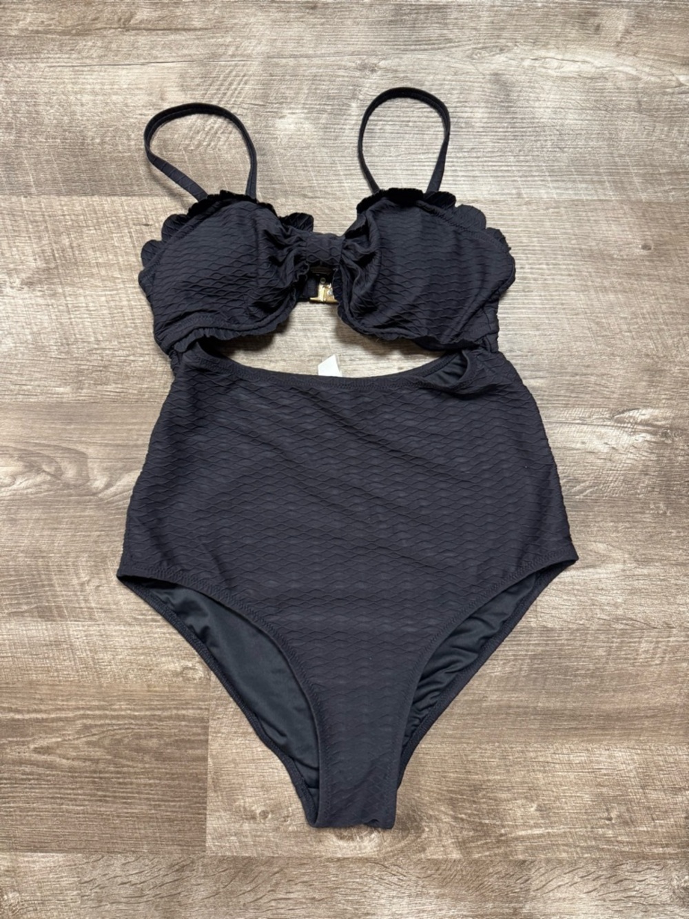 CHARMO Black One Piece Bathing Suit Size Medium